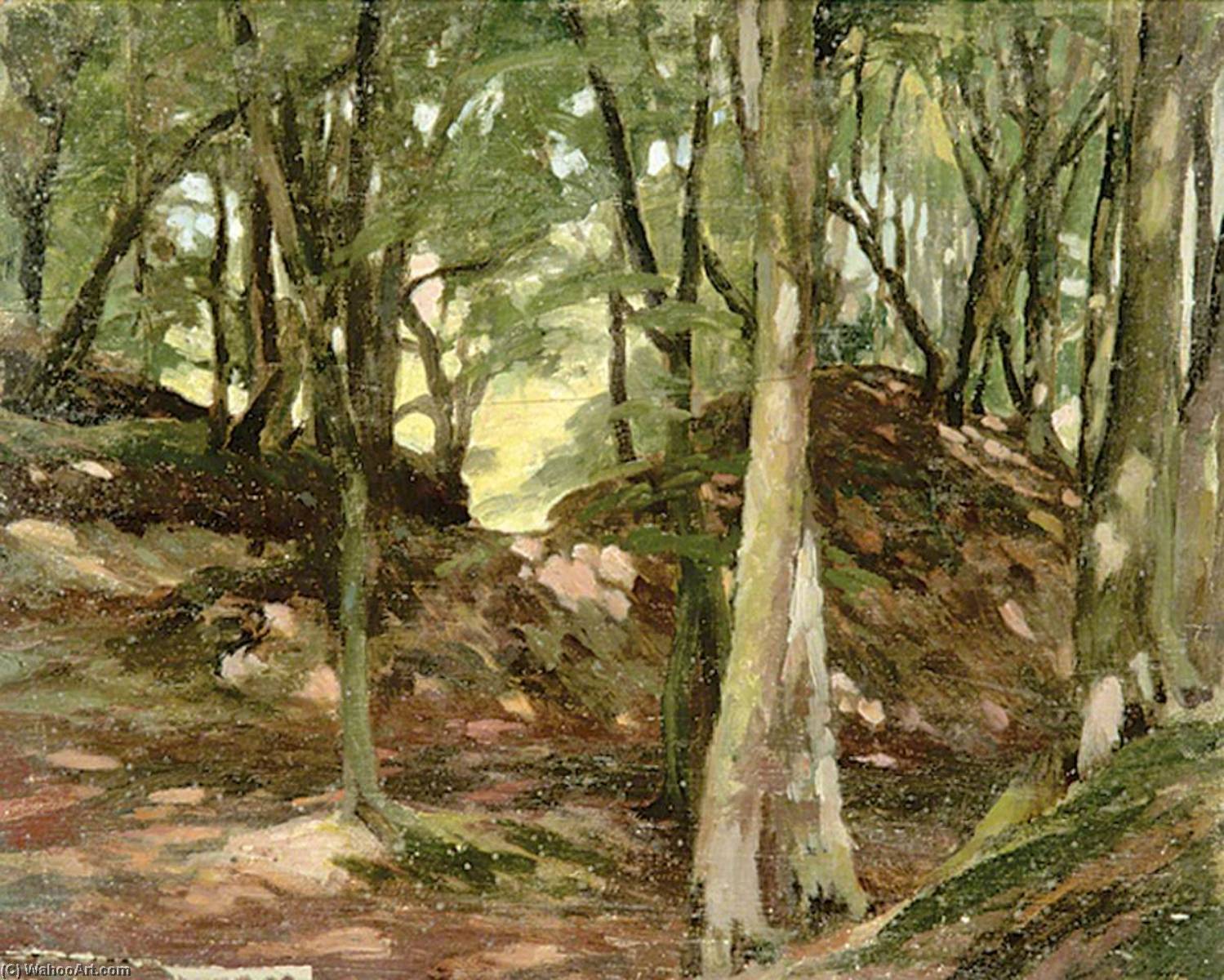Wikioo.org - The Encyclopedia of Fine Arts - Painting, Artwork by Gunning King - Wooded Scene
