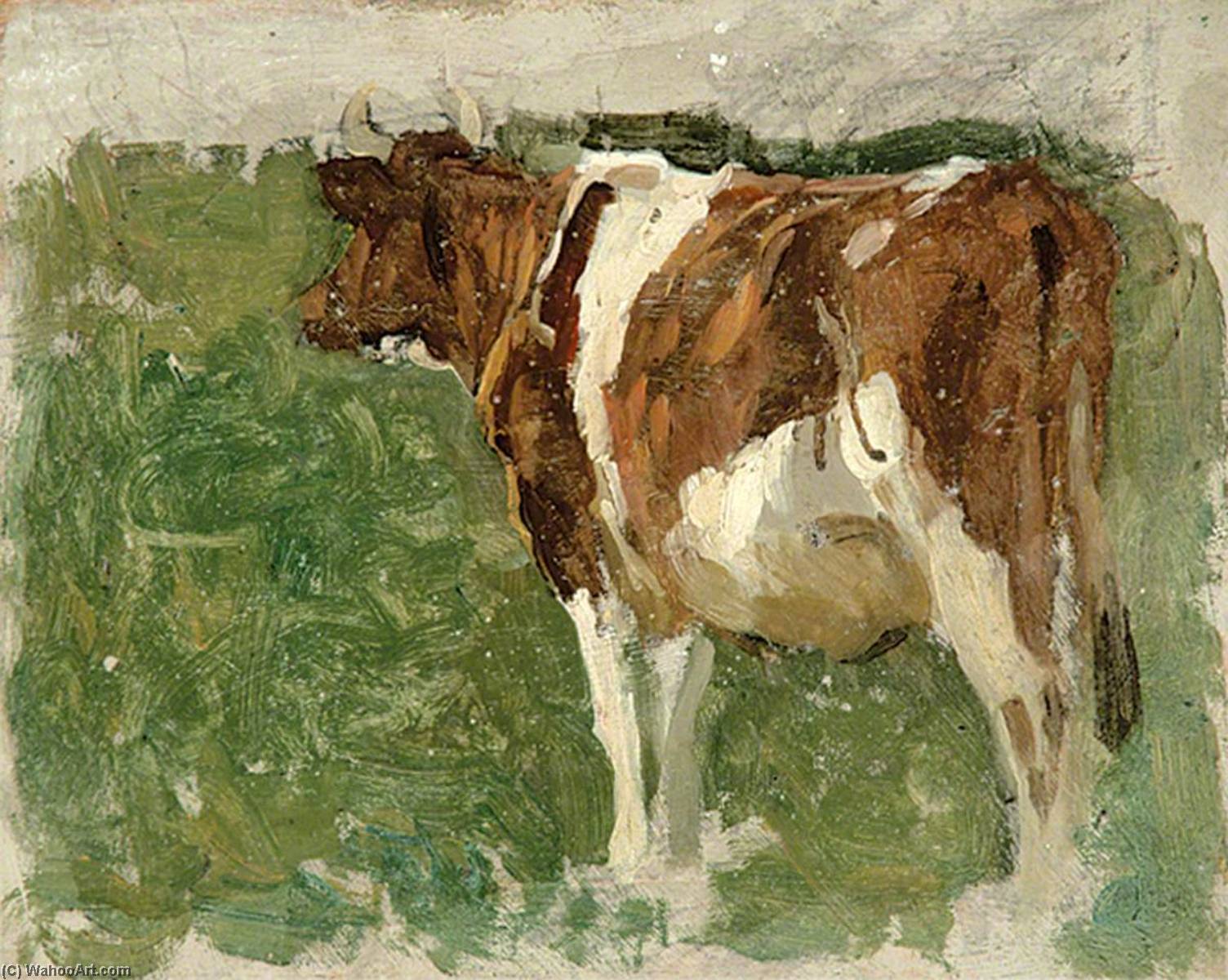 Wikioo.org - The Encyclopedia of Fine Arts - Painting, Artwork by Gunning King - Cow in a Field