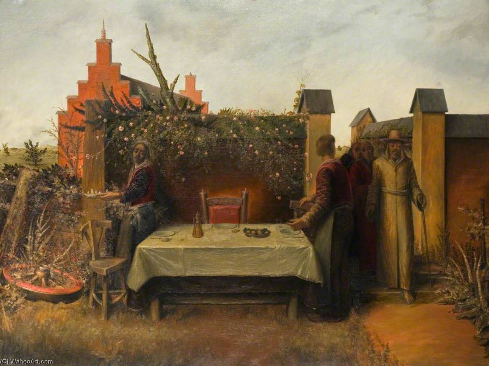 Wikioo.org - The Encyclopedia of Fine Arts - Painting, Artwork by Albert Anthony Houthuesen - The Supper at Emmaus