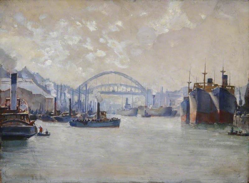 Wikioo.org - The Encyclopedia of Fine Arts - Painting, Artwork by Charles Ernest Cundall - The Wear Bridge, Sunderland