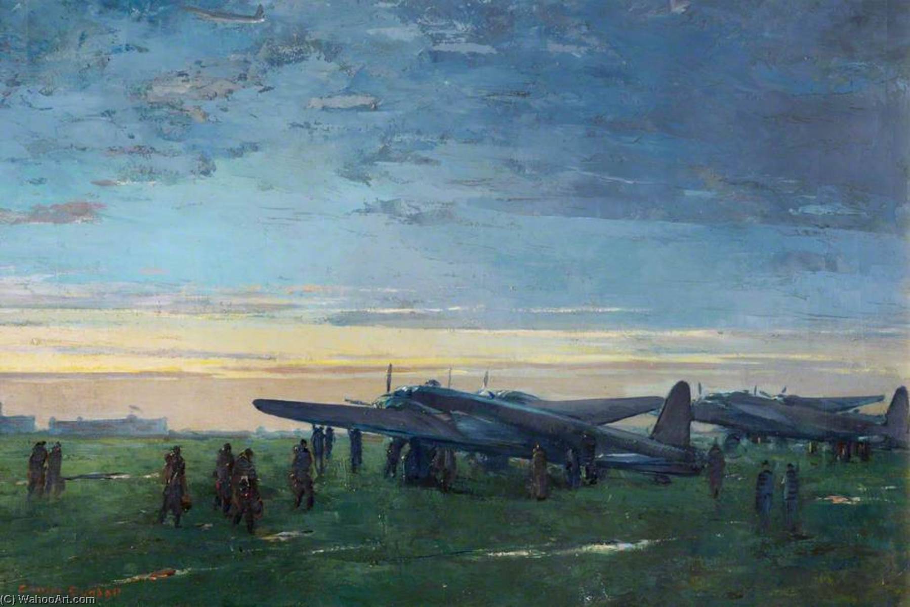 Wikioo.org - The Encyclopedia of Fine Arts - Painting, Artwork by Charles Ernest Cundall - Wellingtons at Dusk