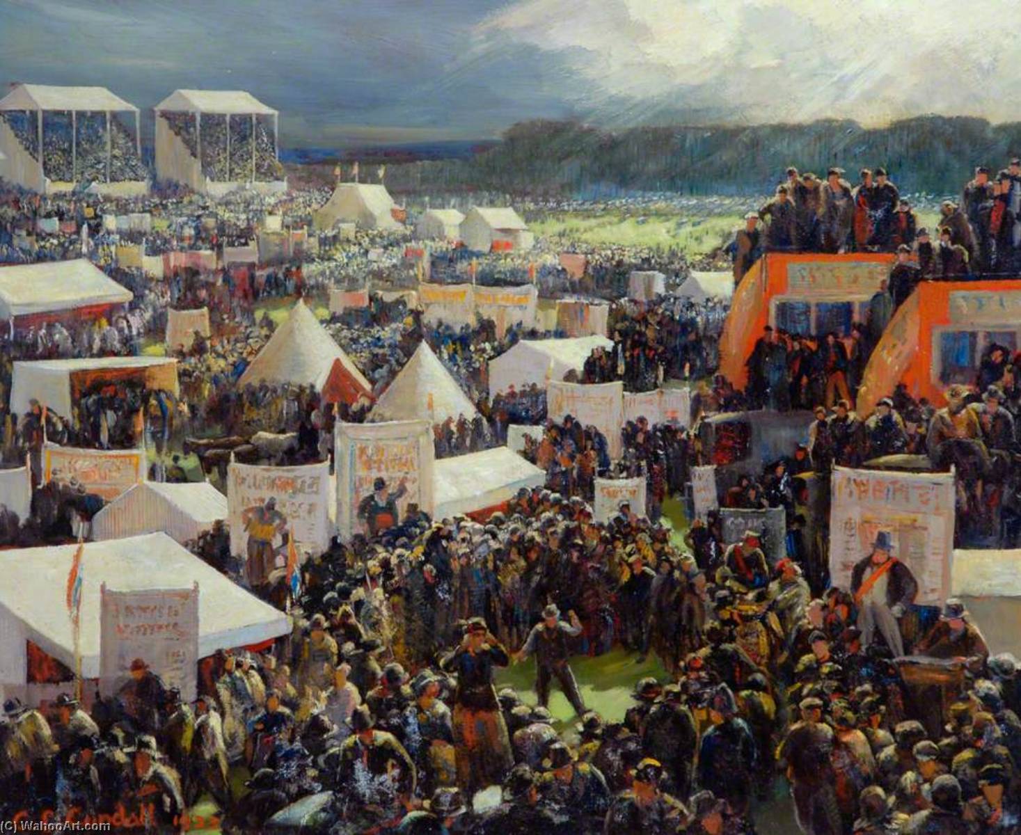 Wikioo.org - The Encyclopedia of Fine Arts - Painting, Artwork by Charles Ernest Cundall - Derby Day