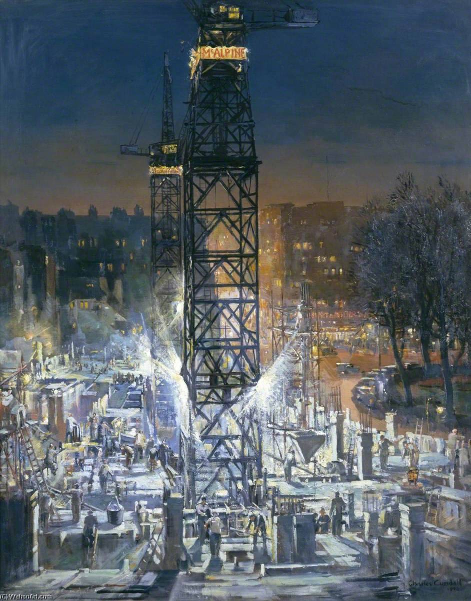 Wikioo.org - The Encyclopedia of Fine Arts - Painting, Artwork by Charles Ernest Cundall - Building in Berkeley Square