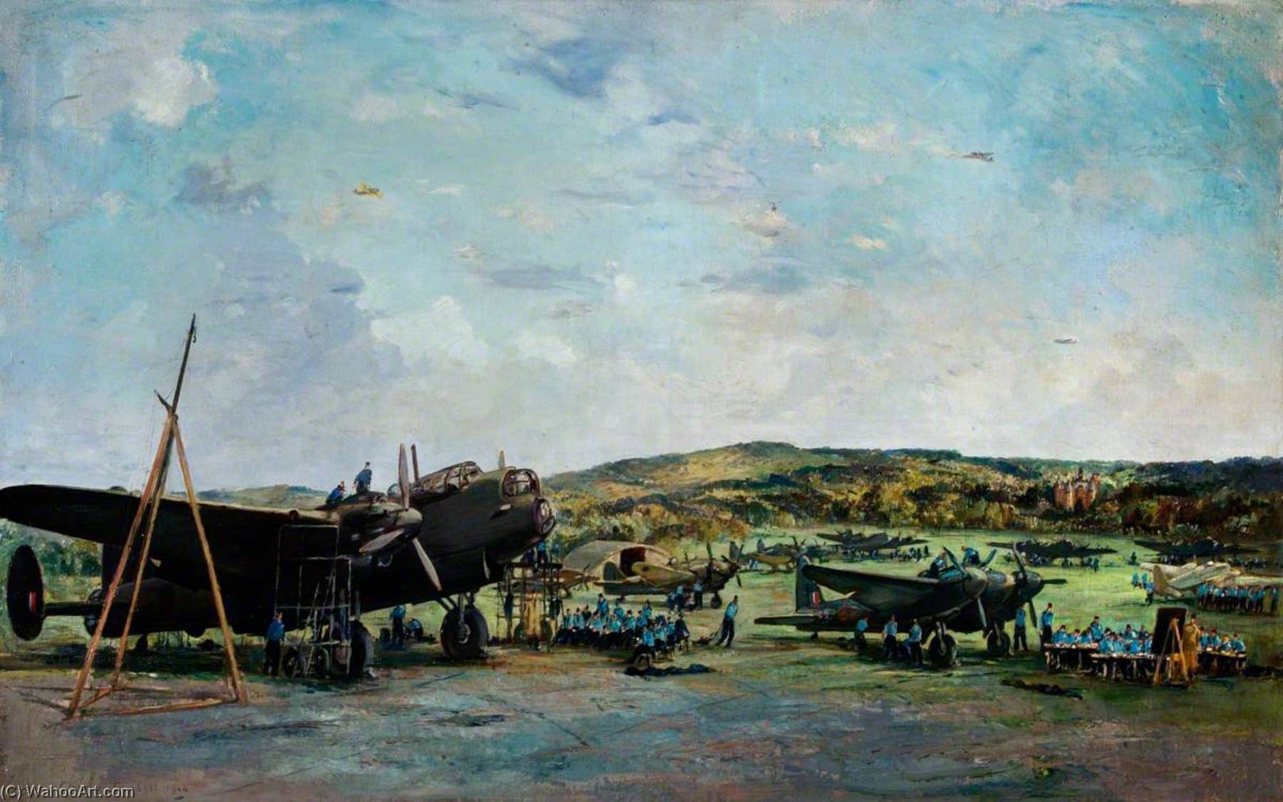 Wikioo.org - The Encyclopedia of Fine Arts - Painting, Artwork by Charles Ernest Cundall - Halton Training Camp