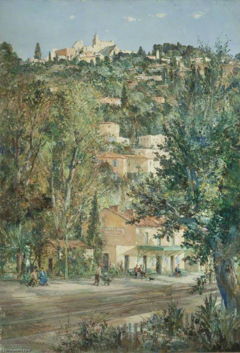 Wikioo.org - The Encyclopedia of Fine Arts - Painting, Artwork by Charles Ernest Cundall - Rocquebrune Cap Martin Station