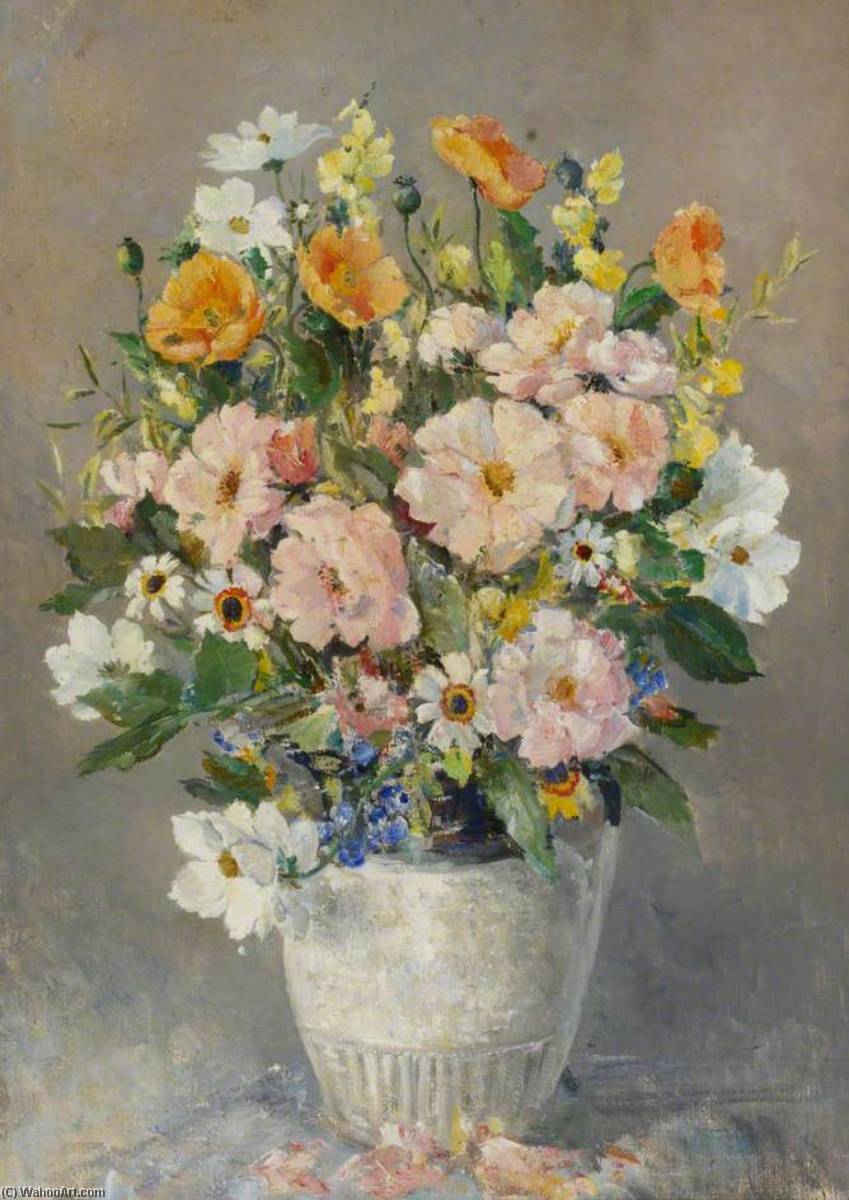 Wikioo.org - The Encyclopedia of Fine Arts - Painting, Artwork by Charles Ernest Cundall - Still Life of Summer Flowers