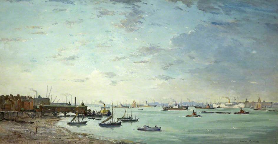 Wikioo.org - The Encyclopedia of Fine Arts - Painting, Artwork by Charles Ernest Cundall - Gravesend