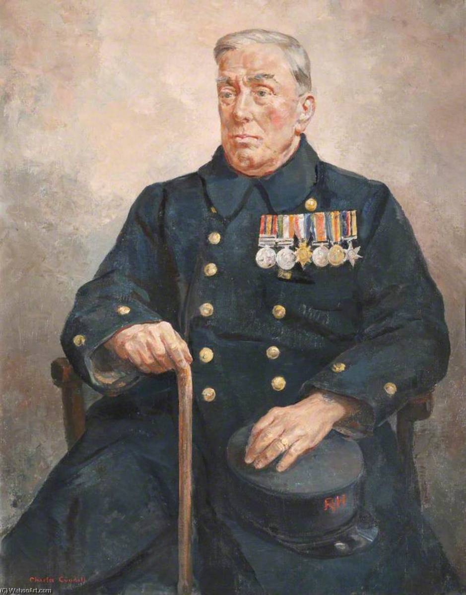 Wikioo.org - The Encyclopedia of Fine Arts - Painting, Artwork by Charles Ernest Cundall - Tom Walker (b.1872), In Pensioner, Late of the Loyal Regiment