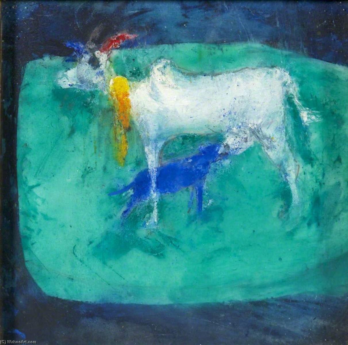 Wikioo.org - The Encyclopedia of Fine Arts - Painting, Artwork by Anthony Fry - Sacred Cow and Calf