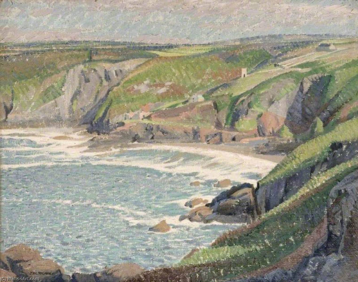 Wikioo.org - The Encyclopedia of Fine Arts - Painting, Artwork by James Walker Tucker - The Bay at Gurnard's Head, Cornwall