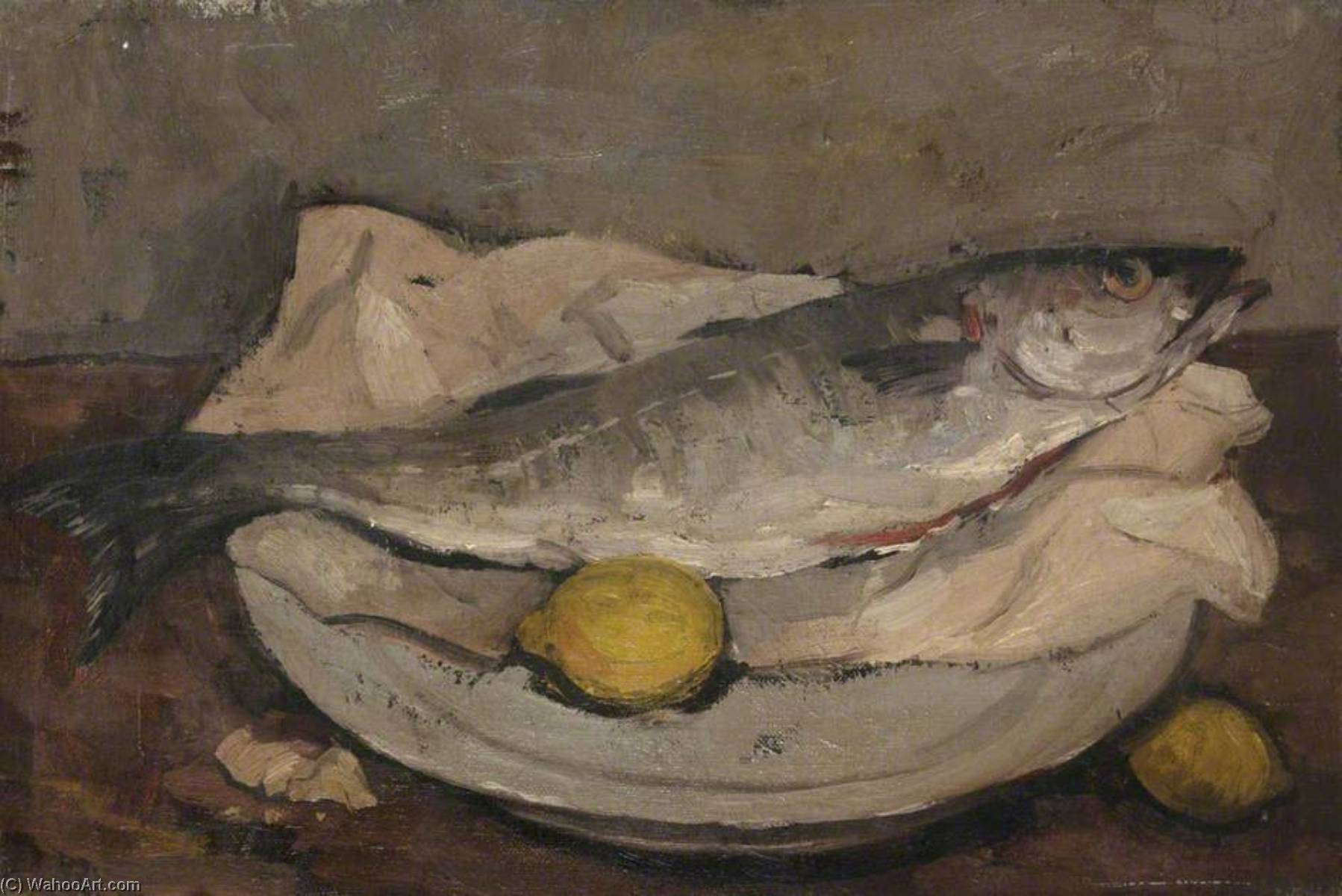 Wikioo.org - The Encyclopedia of Fine Arts - Painting, Artwork by Alastair Frederick Flattely - Still Life with Fish
