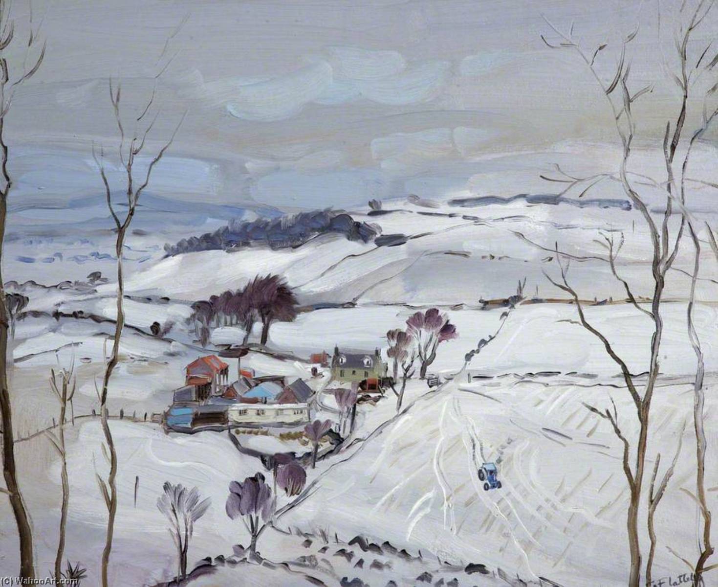 Wikioo.org - The Encyclopedia of Fine Arts - Painting, Artwork by Alastair Frederick Flattely - Snow, Kincardineshire (recto)