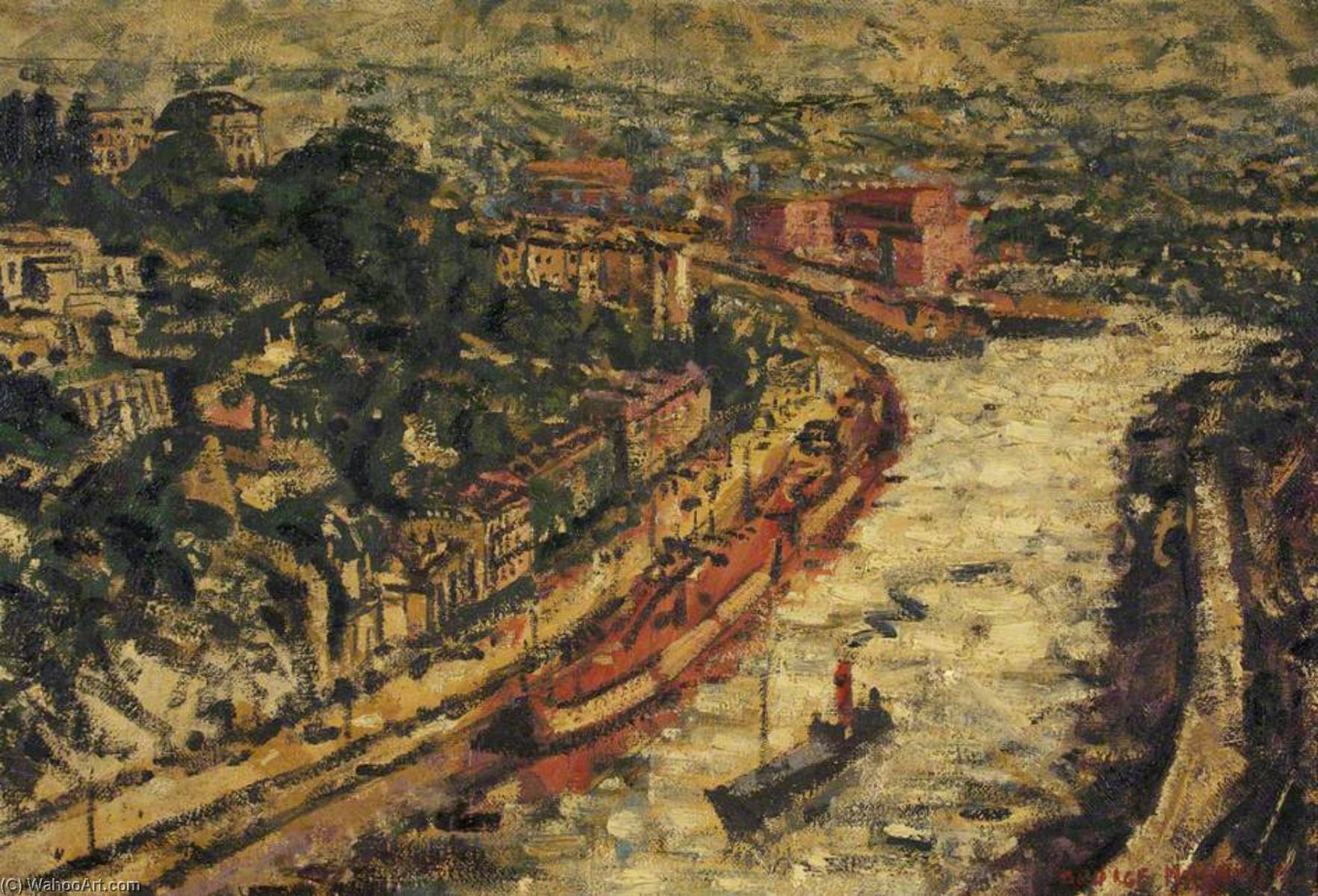 WikiOO.org - Encyclopedia of Fine Arts - Maľba, Artwork George Melhuish - View of Bristol from the Suspension Bridge