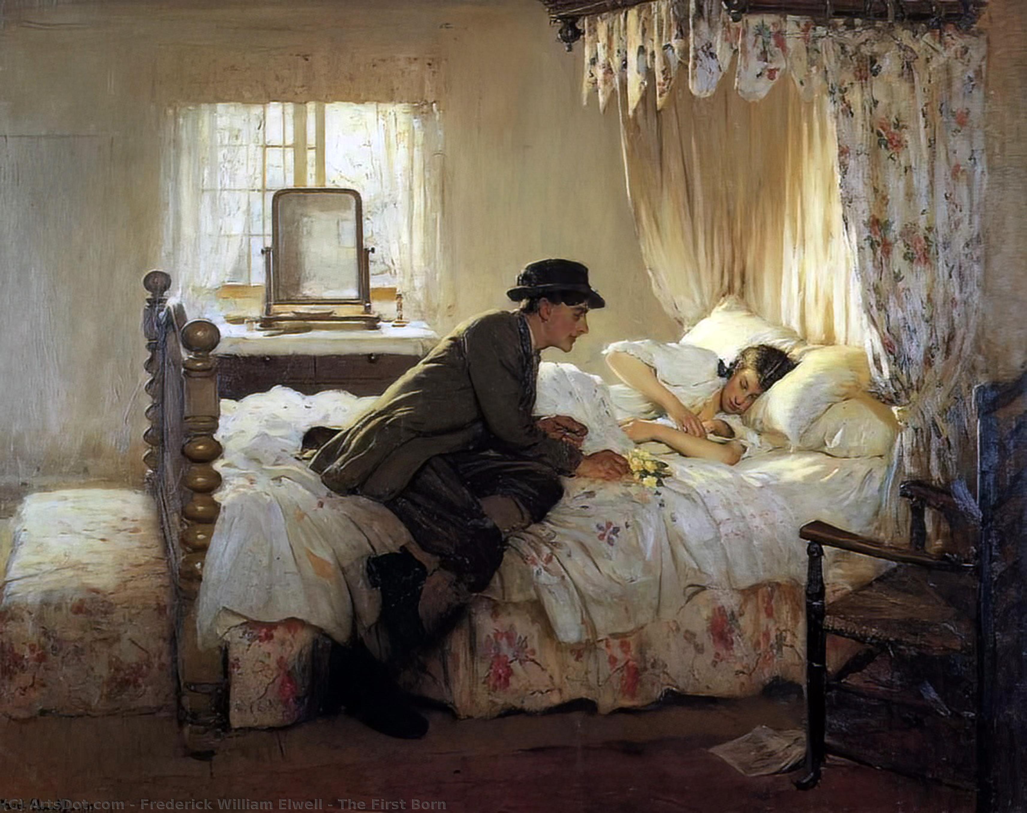 Wikioo.org - The Encyclopedia of Fine Arts - Painting, Artwork by Frederick William Elwell - The First Born