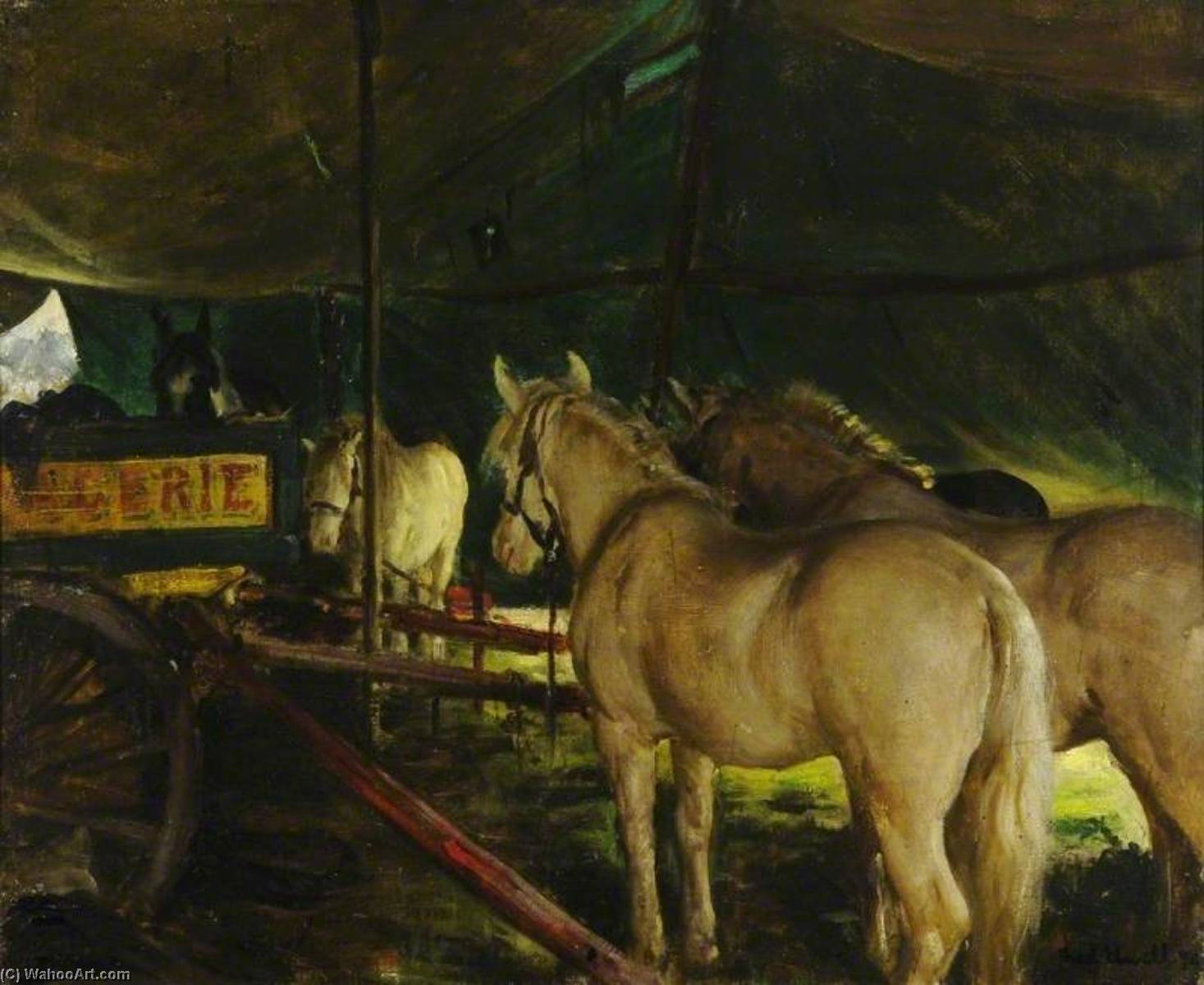 Wikioo.org - The Encyclopedia of Fine Arts - Painting, Artwork by Frederick William Elwell - Welsh Ponies, Sanger's Circus