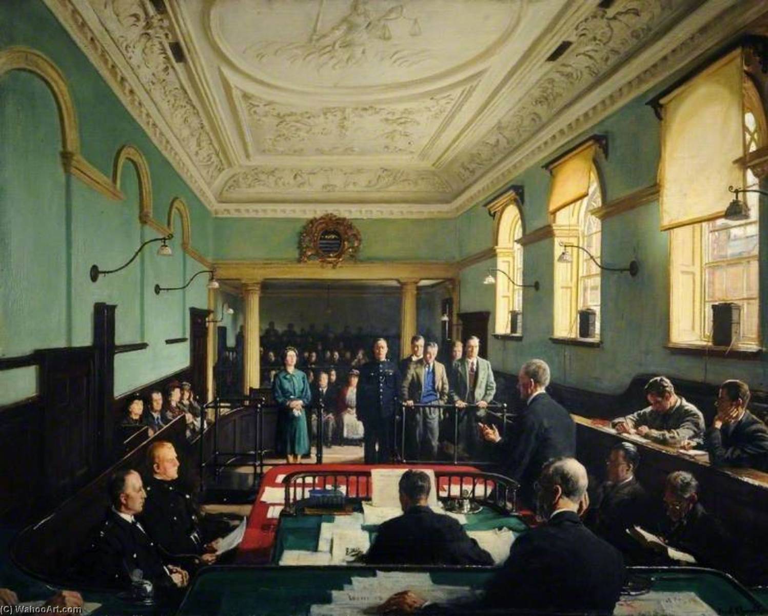 Wikioo.org - The Encyclopedia of Fine Arts - Painting, Artwork by Frederick William Elwell - Police Court
