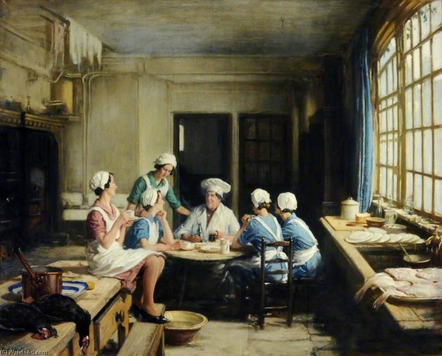 Wikioo.org - The Encyclopedia of Fine Arts - Painting, Artwork by Frederick William Elwell - Elevenses