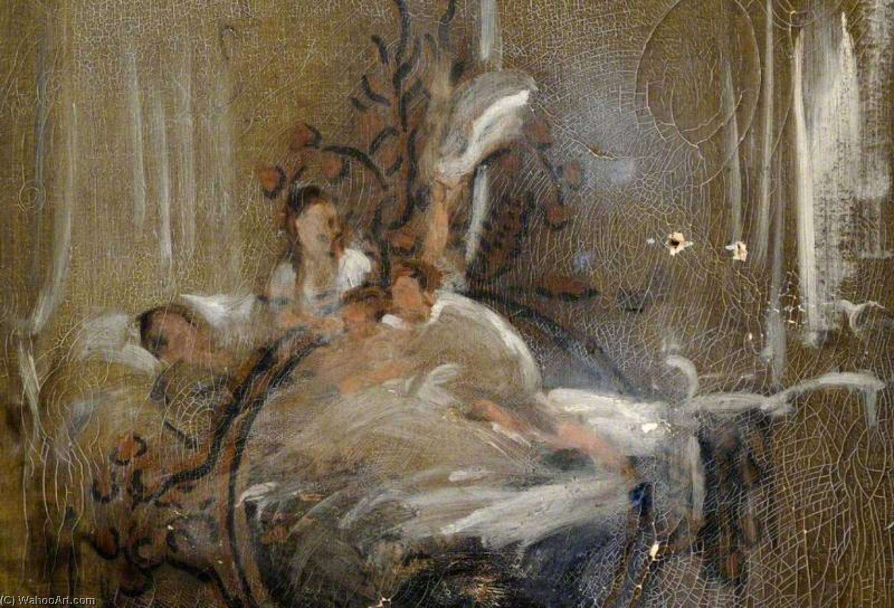 Wikioo.org - The Encyclopedia of Fine Arts - Painting, Artwork by Frederick William Elwell - Study of a Bedroom Scene (detail)