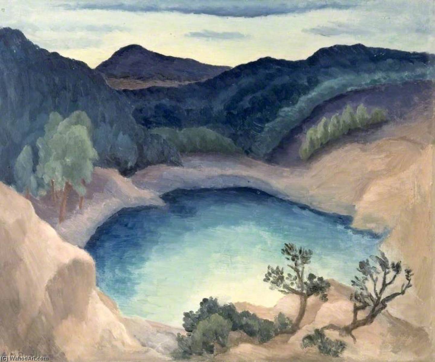 Wikioo.org - The Encyclopedia of Fine Arts - Painting, Artwork by Elsie Barling - Blue Pool, Purbeck, Dorset