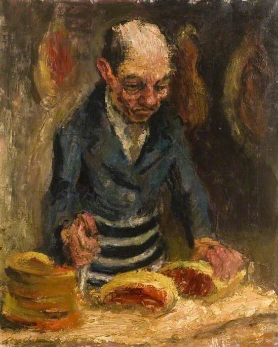 WikiOO.org - Güzel Sanatlar Ansiklopedisi - Resim, Resimler George Chapman - Mr Bone, the Butcher of Great Bardfield