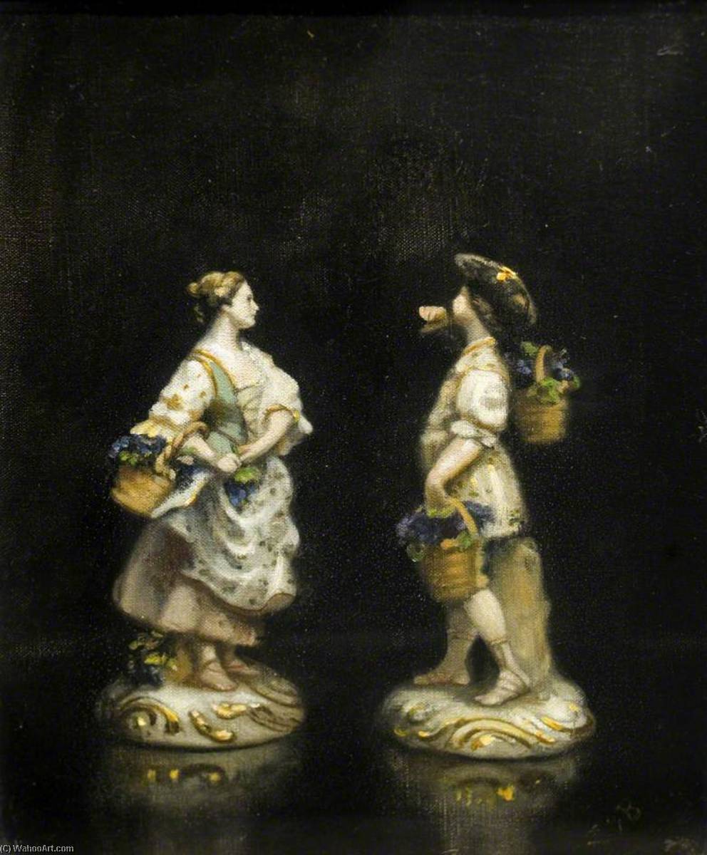 Wikioo.org - The Encyclopedia of Fine Arts - Painting, Artwork by Ethel Susan Graham Bristowe - Two Dresden Figures
