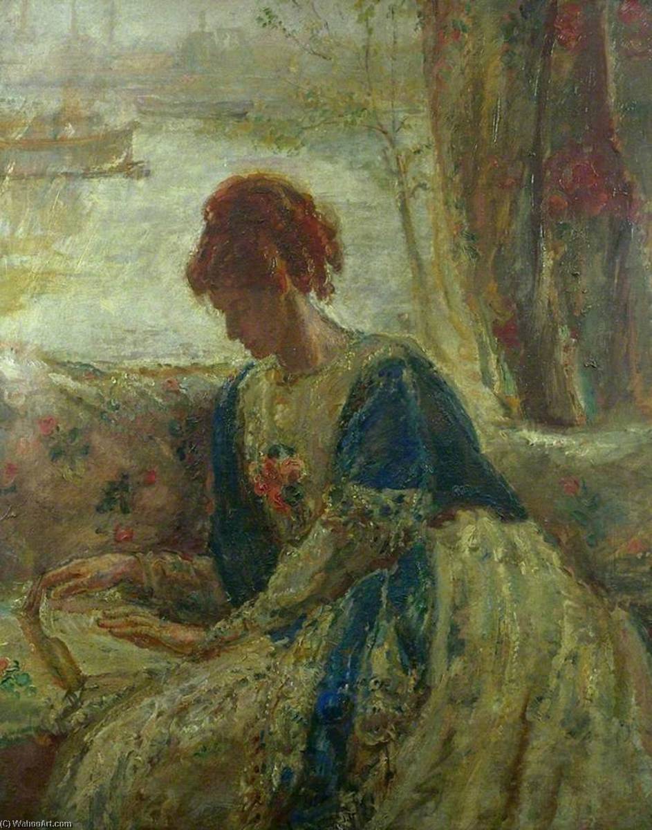Wikioo.org - The Encyclopedia of Fine Arts - Painting, Artwork by Ethel Walker - Contrejour – Woman Seated at a Window (recto)