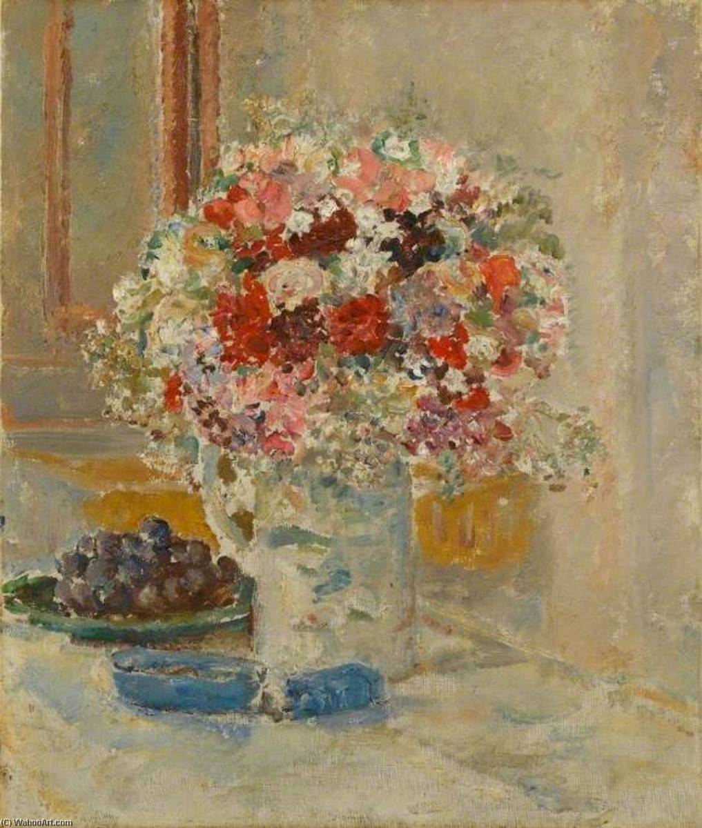 Wikioo.org - The Encyclopedia of Fine Arts - Painting, Artwork by Ethel Walker - Flowers and Grapes