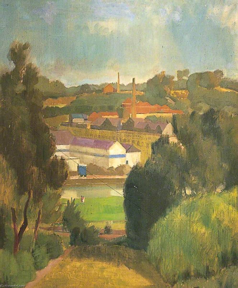 Wikioo.org - The Encyclopedia of Fine Arts - Painting, Artwork by William Townsend - View across the River to Tovil, Kent