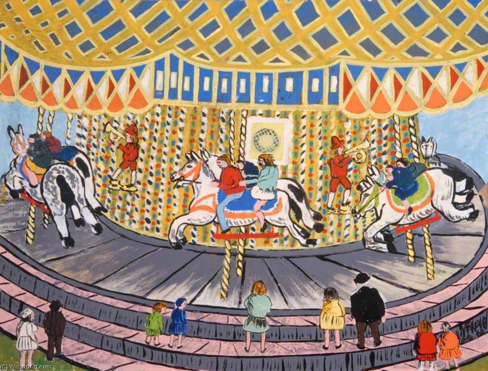 Wikioo.org - The Encyclopedia of Fine Arts - Painting, Artwork by Jimmy Floyd - Fairground (verso)