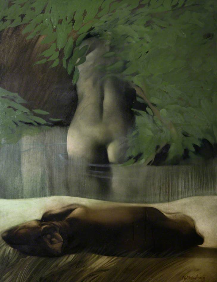 Wikioo.org - The Encyclopedia of Fine Arts - Painting, Artwork by Neil Dallas Brown - Bather and Sleeping Dog