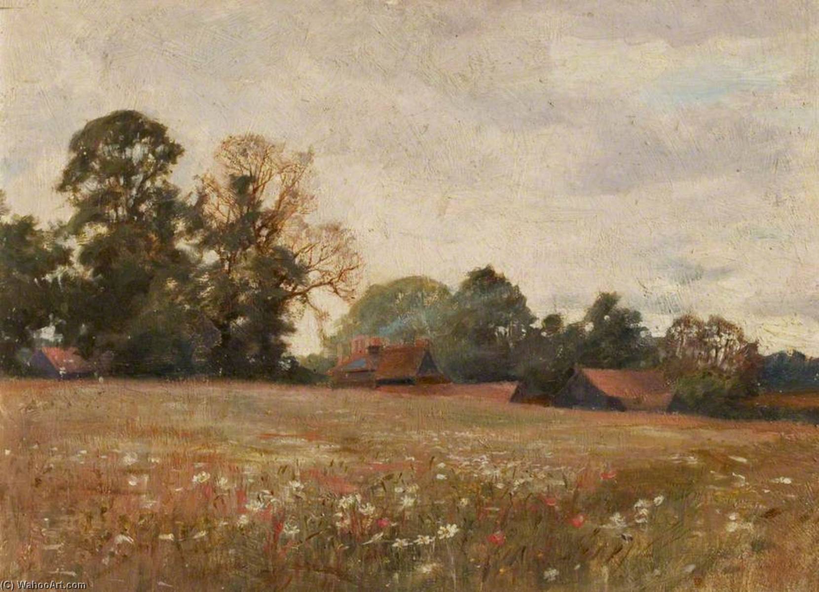 Wikioo.org - The Encyclopedia of Fine Arts - Painting, Artwork by John Alfred Arnesby Brown - Poppy Field (verso)