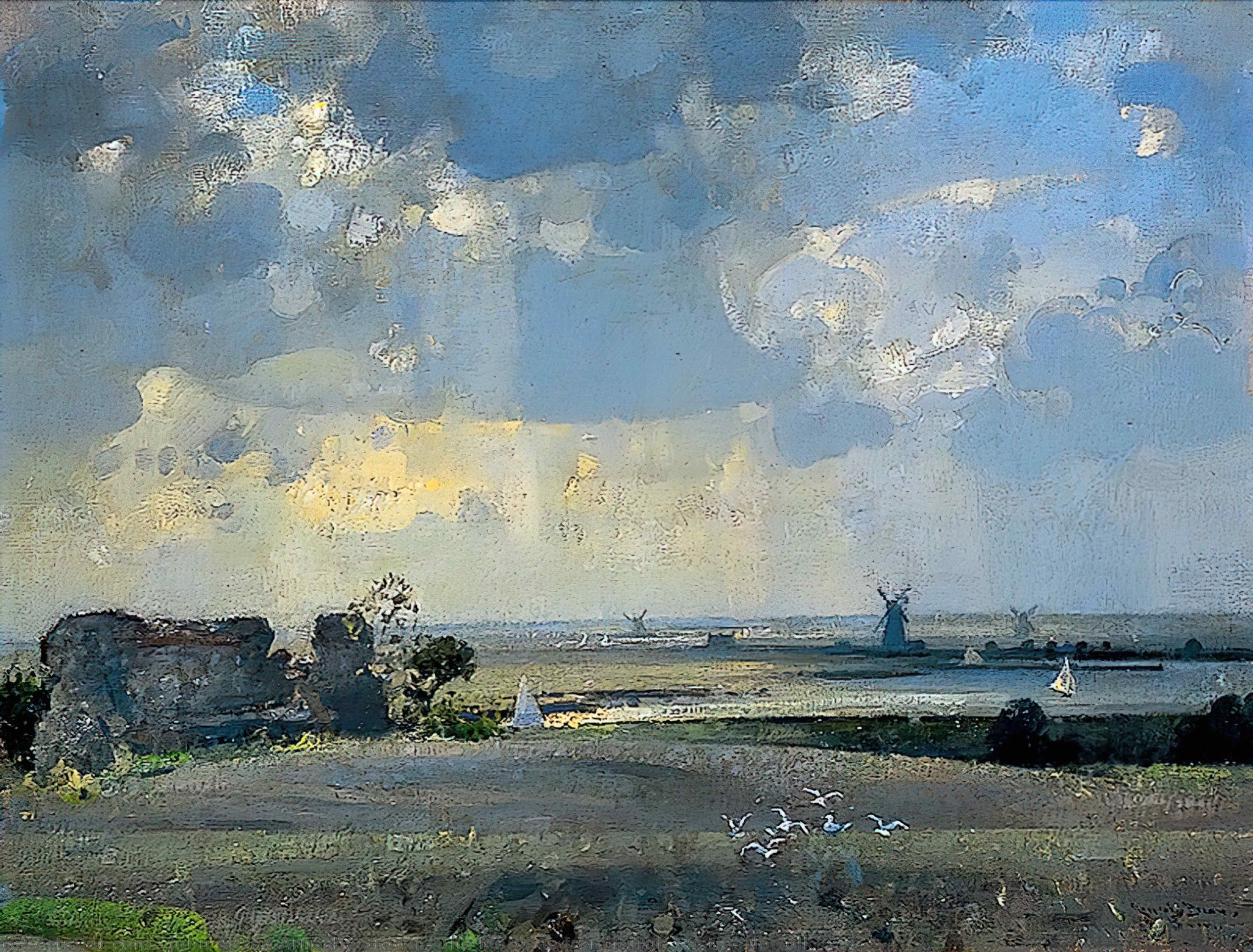 Wikioo.org - The Encyclopedia of Fine Arts - Painting, Artwork by John Alfred Arnesby Brown - The Marshes from Burgh Castle, Norfolk