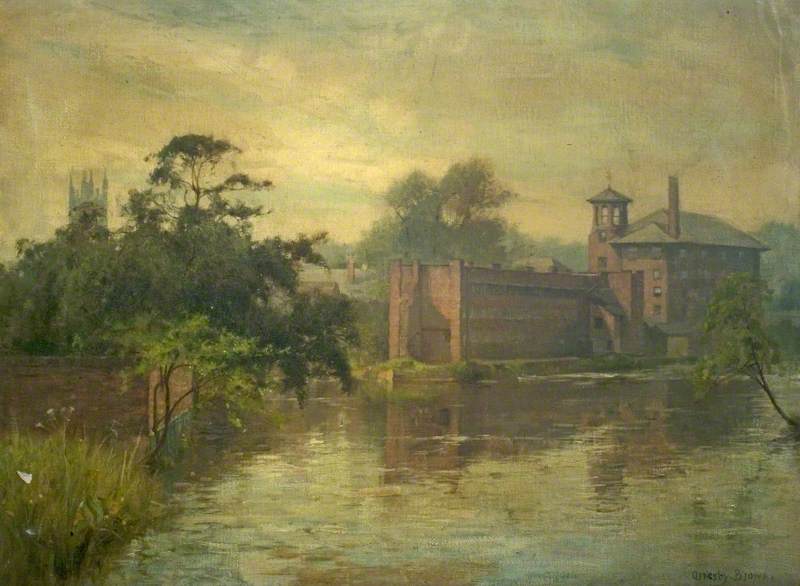 Wikioo.org - The Encyclopedia of Fine Arts - Painting, Artwork by John Alfred Arnesby Brown - The Old Silk Mill, Derby