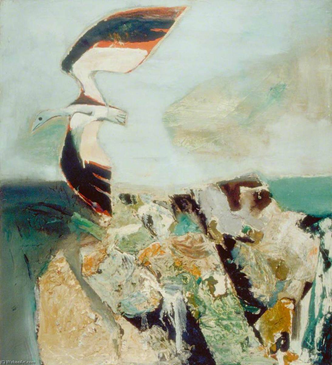 Wikioo.org - The Encyclopedia of Fine Arts - Painting, Artwork by Keith Grant - Gull in Landscape