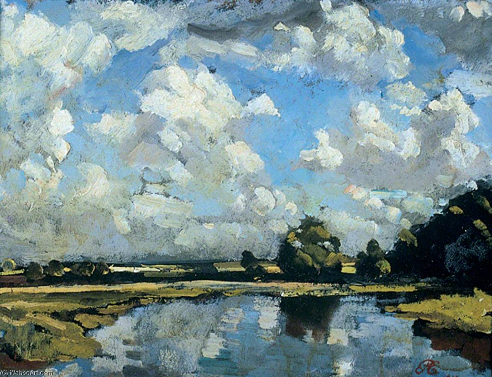 Wikioo.org - The Encyclopedia of Fine Arts - Painting, Artwork by Philip Connard - A Sketch in Norfolk