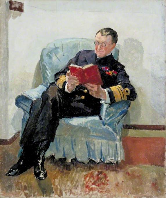 Wikioo.org - The Encyclopedia of Fine Arts - Painting, Artwork by Philip Connard - Vice Admiral the Honourable Sir Somerset A. Gough Calthorpe (1864–1937), GCMG, KCB, CVO, on Board HMS 'Superb' at Constantinople