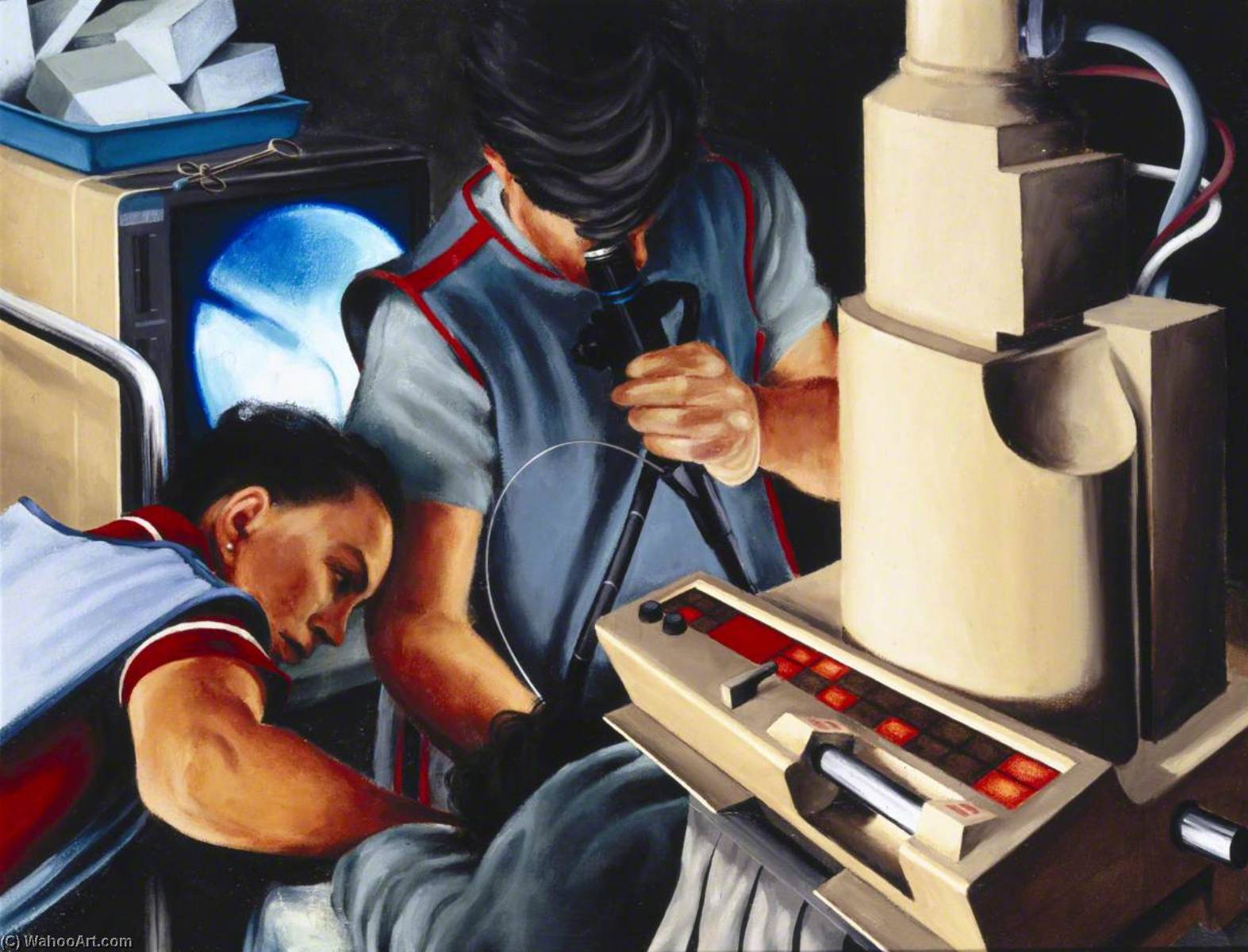 Wikioo.org - The Encyclopedia of Fine Arts - Painting, Artwork by Keith Holmes - In the X ray Unit