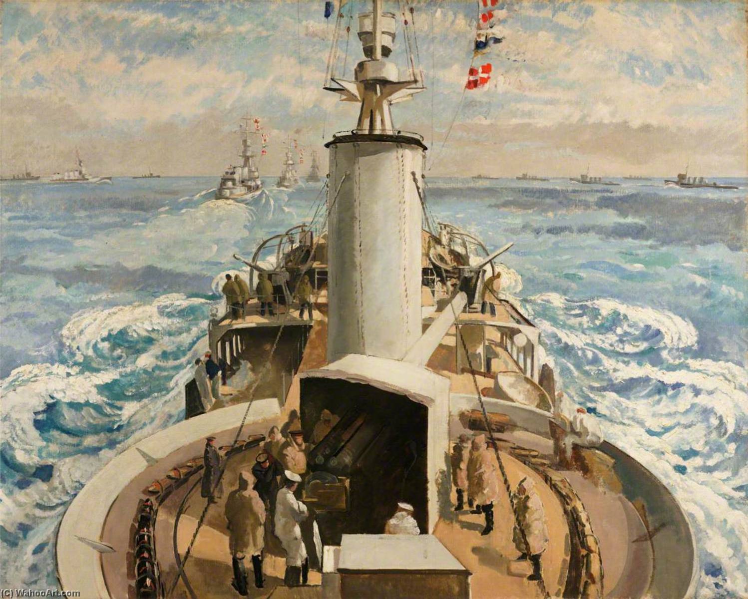 WikiOO.org – 美術百科全書 - 繪畫，作品 Philip Connard - 哈里奇 力  在  大海