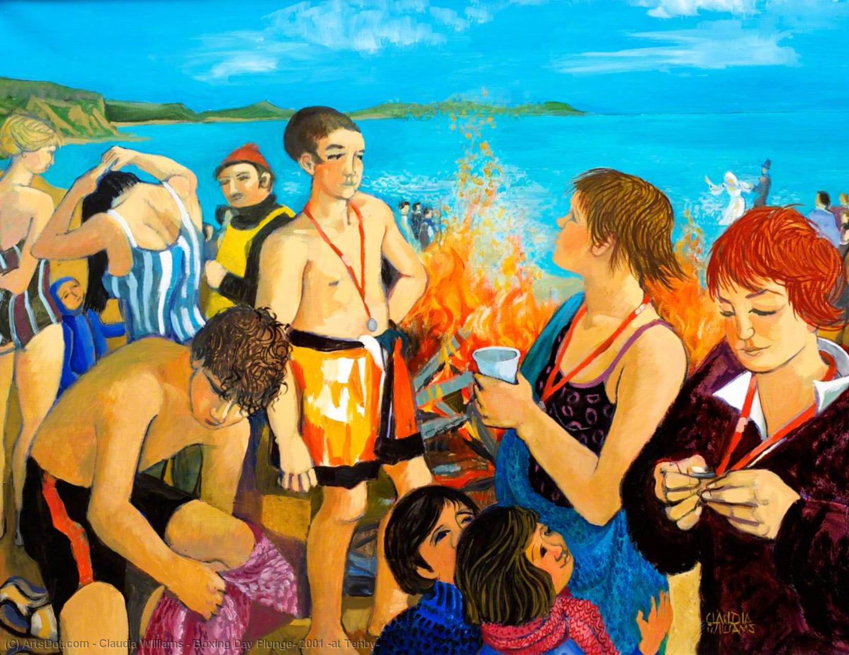 Wikioo.org - The Encyclopedia of Fine Arts - Painting, Artwork by Claudia Williams - Boxing Day Plunge, 2001 (at Tenby)