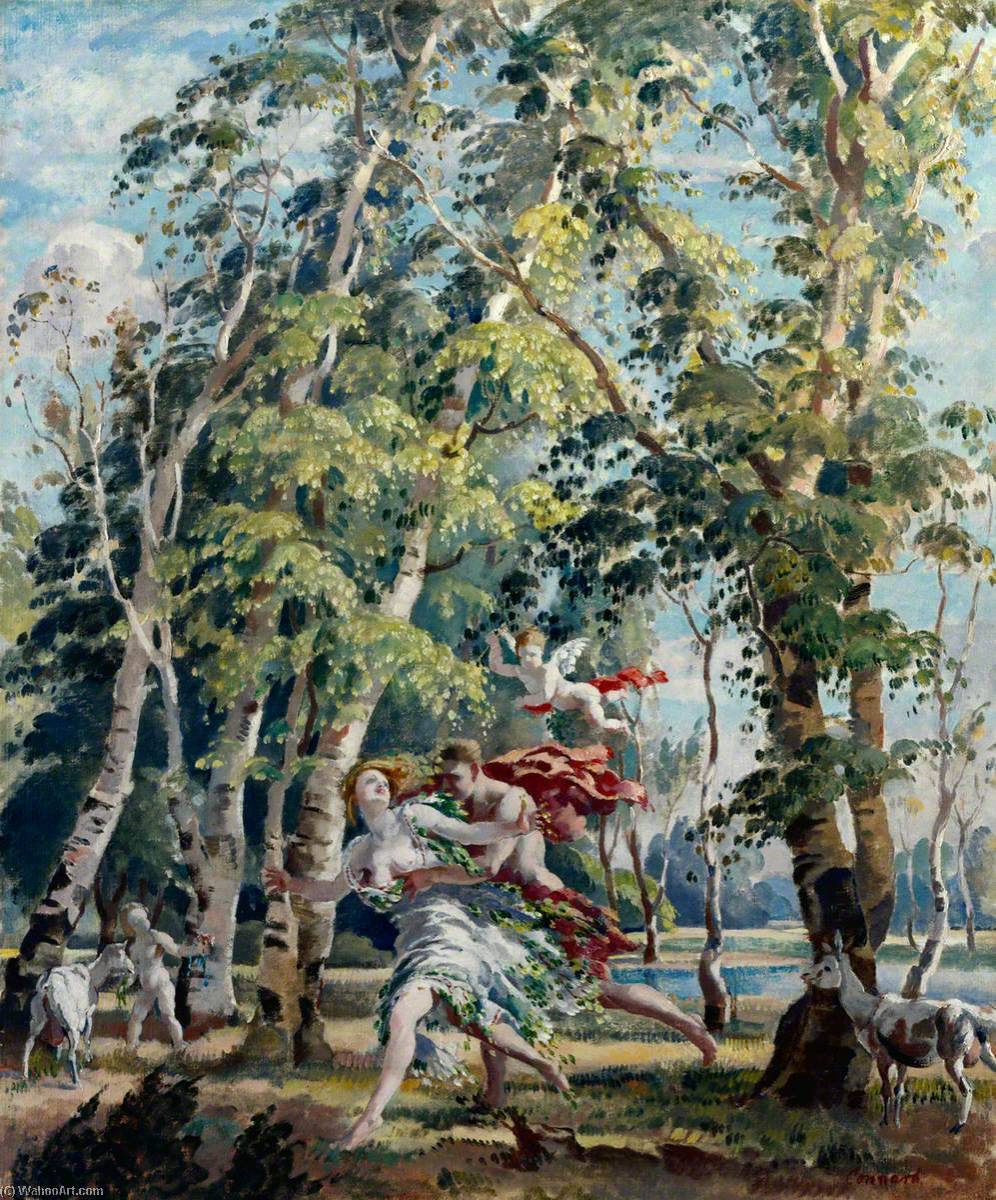 Wikioo.org - The Encyclopedia of Fine Arts - Painting, Artwork by Philip Connard - Apollo and Daphne