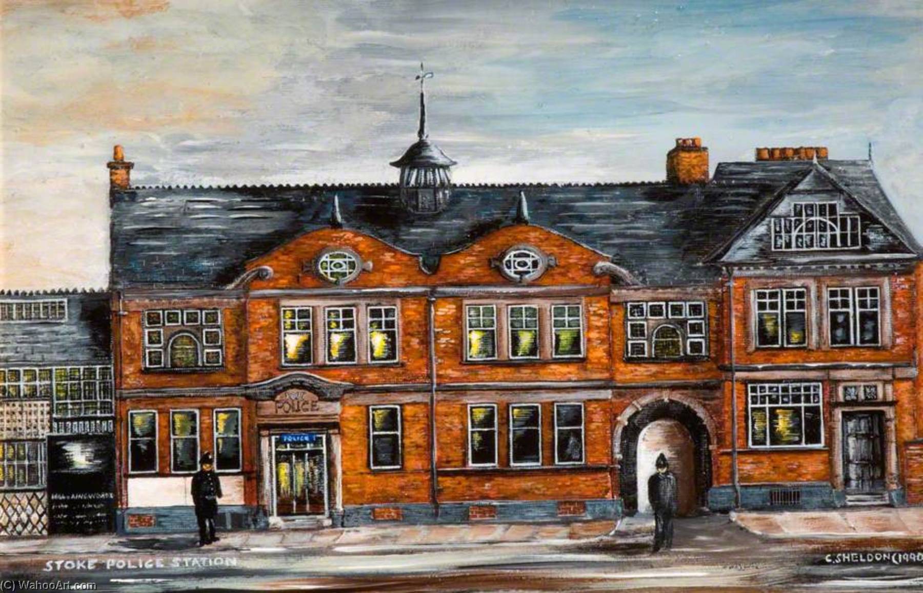 Wikioo.org - The Encyclopedia of Fine Arts - Painting, Artwork by Christopher William Sheldon - Stoke Police Station