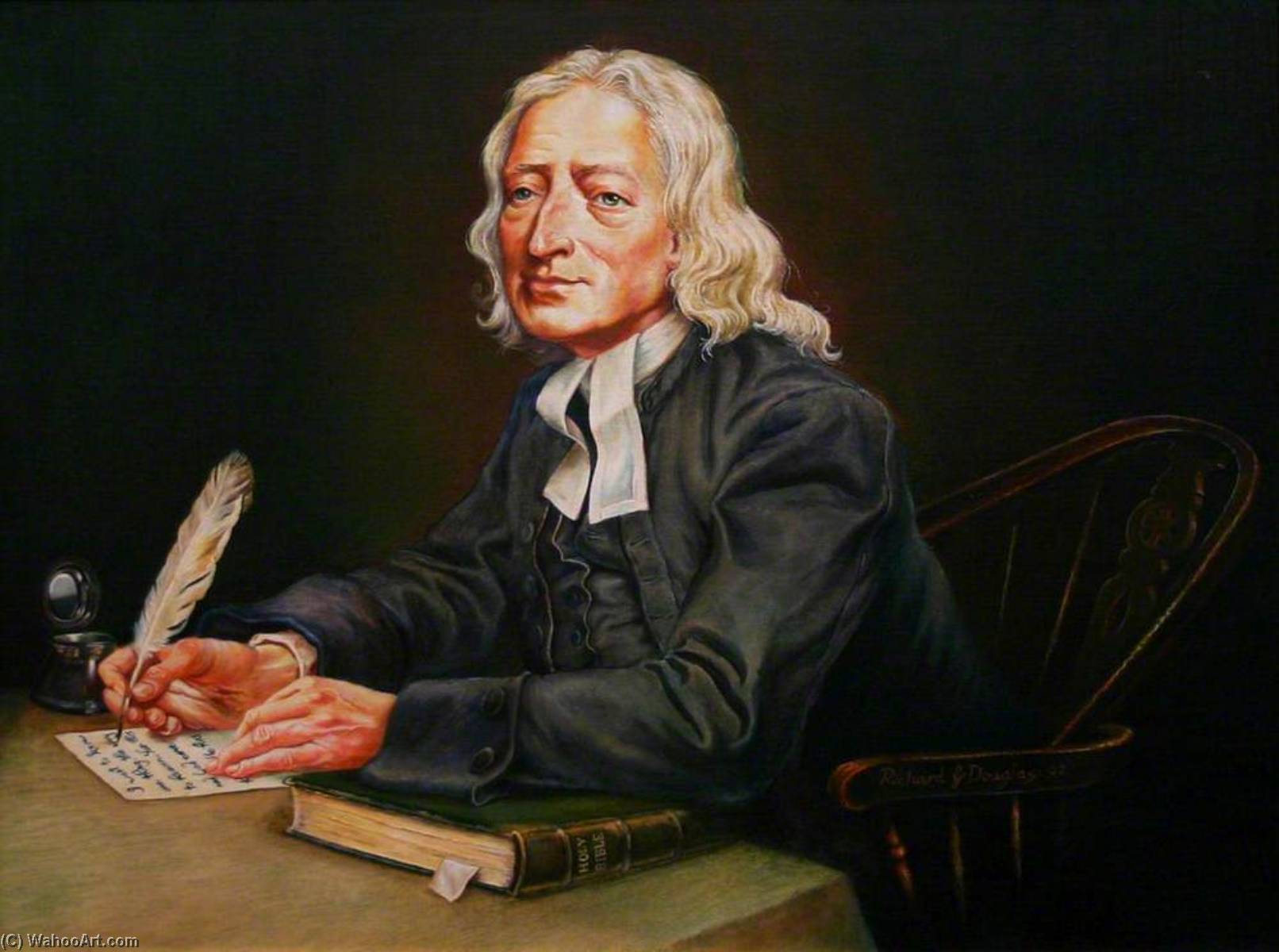 Wikioo.org - The Encyclopedia of Fine Arts - Painting, Artwork by Richard Gilmore Douglas - John Wesley (1703–1791), Holding a Quill Pen