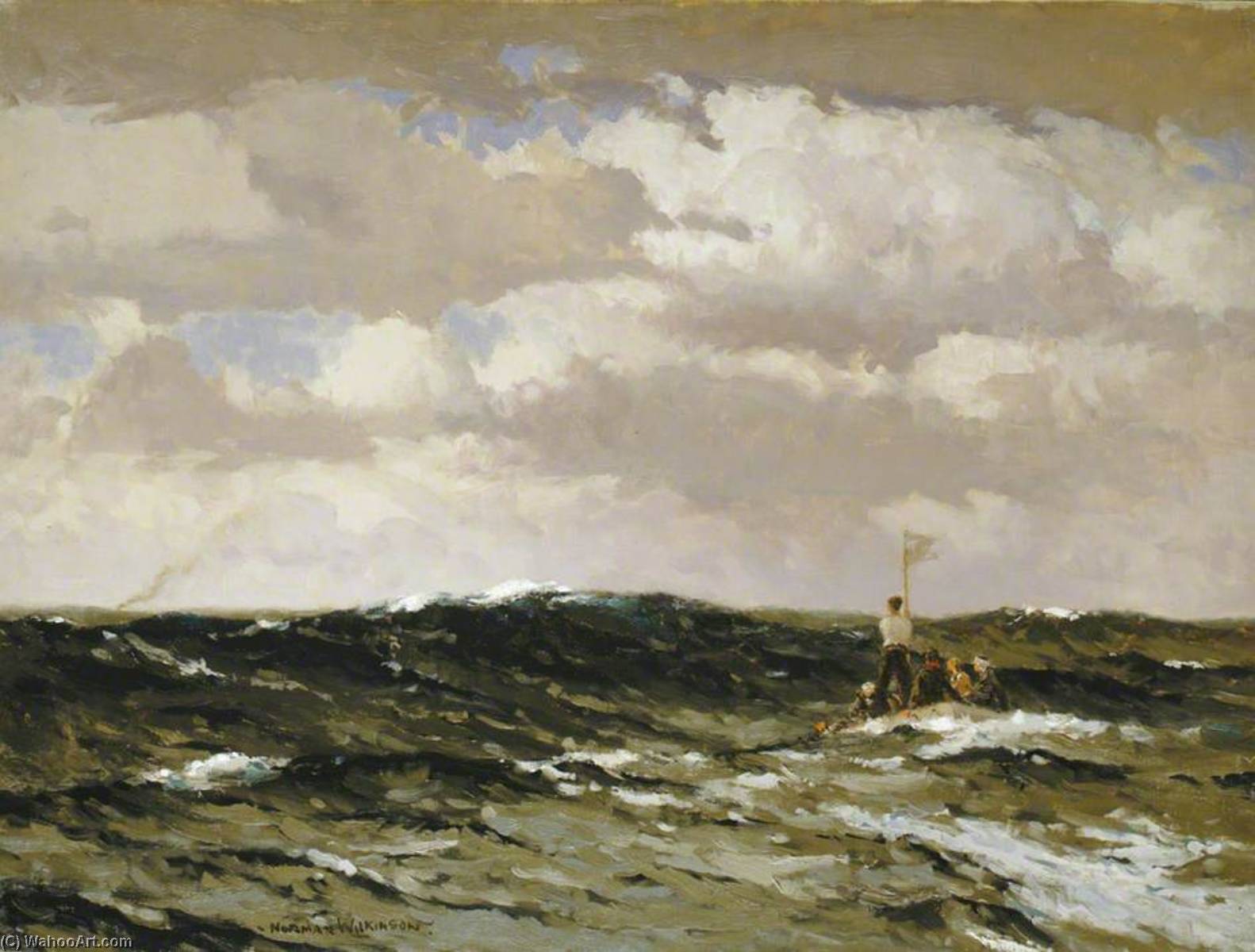 Wikioo.org - The Encyclopedia of Fine Arts - Painting, Artwork by Norman Wilkinson - The Raft