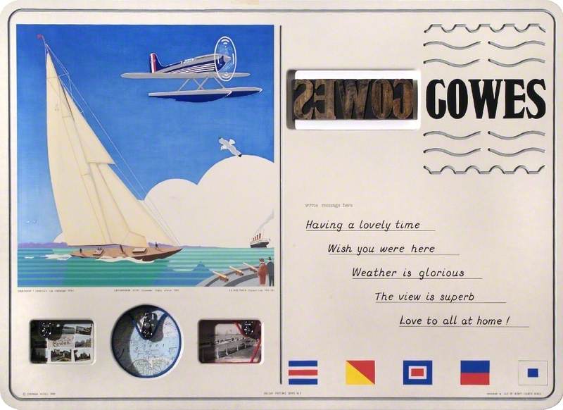 Wikioo.org - The Encyclopedia of Fine Arts - Painting, Artwork by Stephen Nicoll - Holiday Postcard Series 2 Cowes (postcard messages)