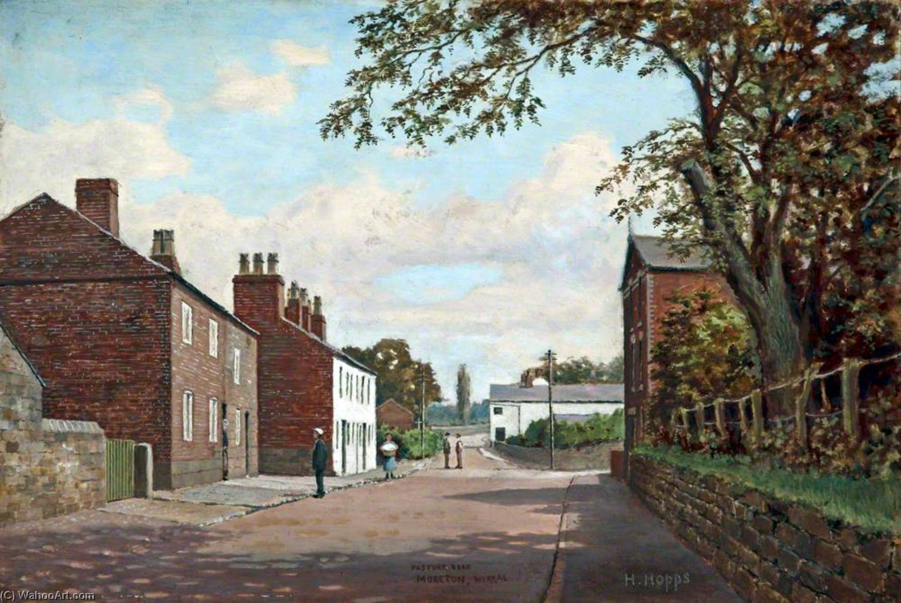 Wikioo.org - The Encyclopedia of Fine Arts - Painting, Artwork by Harold Hopps - Pasture Road, Moreton, Wirral