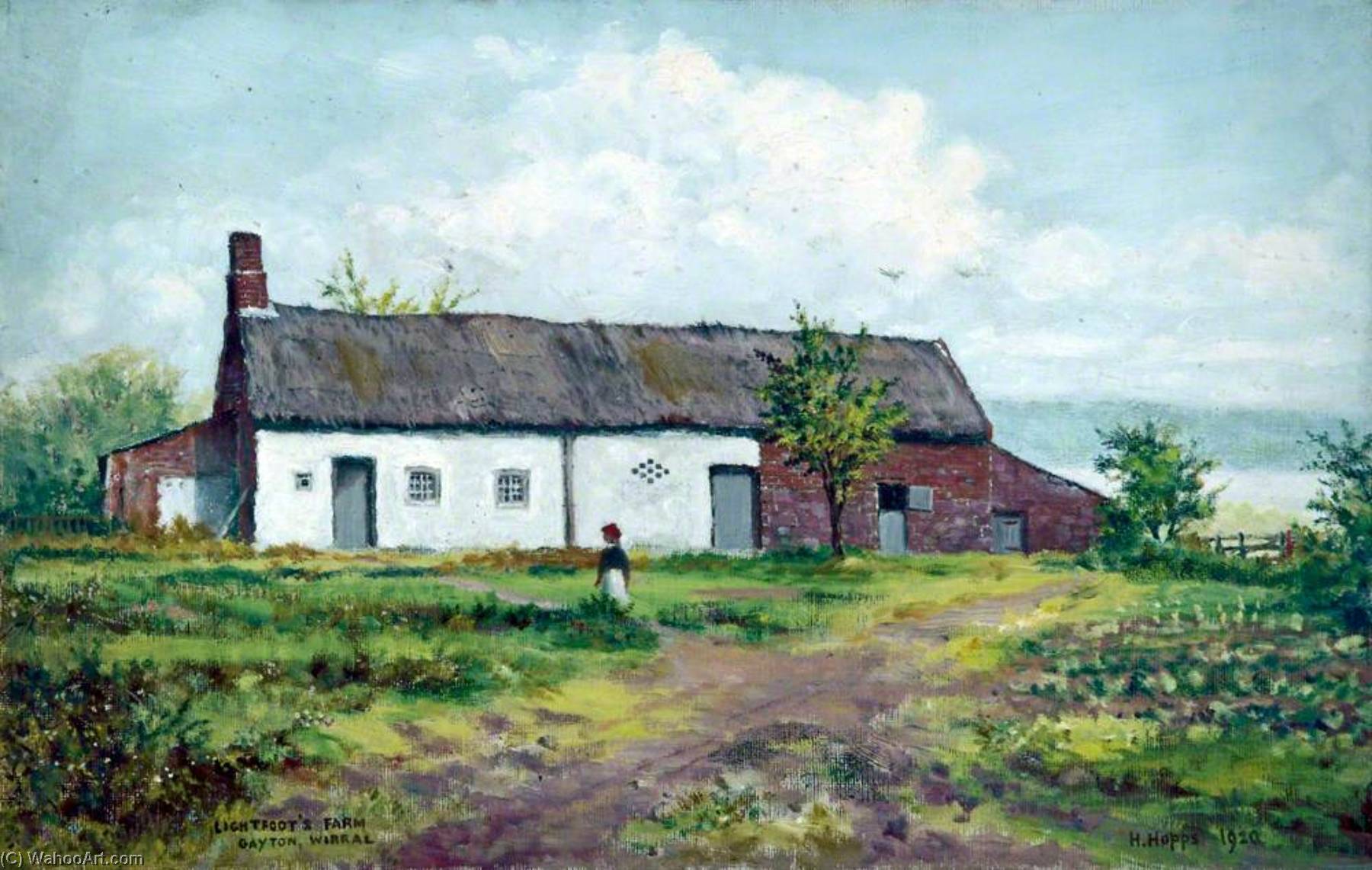 Wikioo.org - The Encyclopedia of Fine Arts - Painting, Artwork by Harold Hopps - Lightfoot's Farm, Gayton, Wirral
