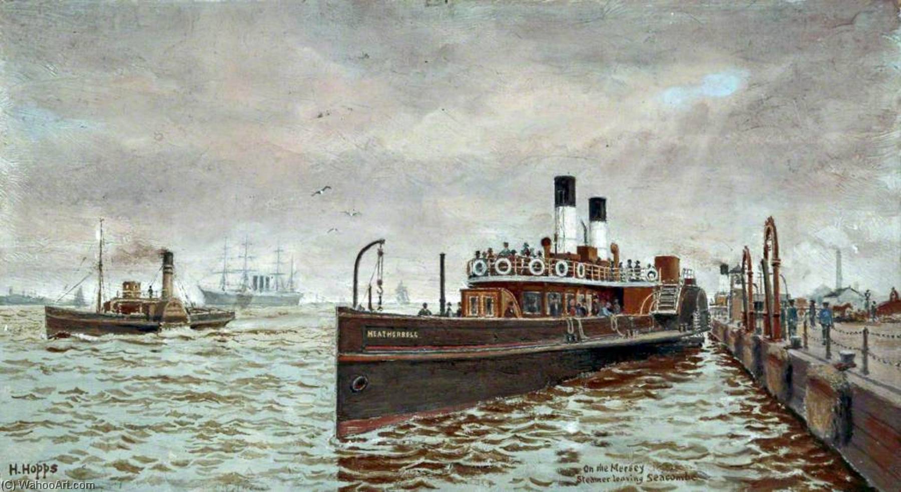 Wikioo.org - The Encyclopedia of Fine Arts - Painting, Artwork by Harold Hopps - On the Mersey