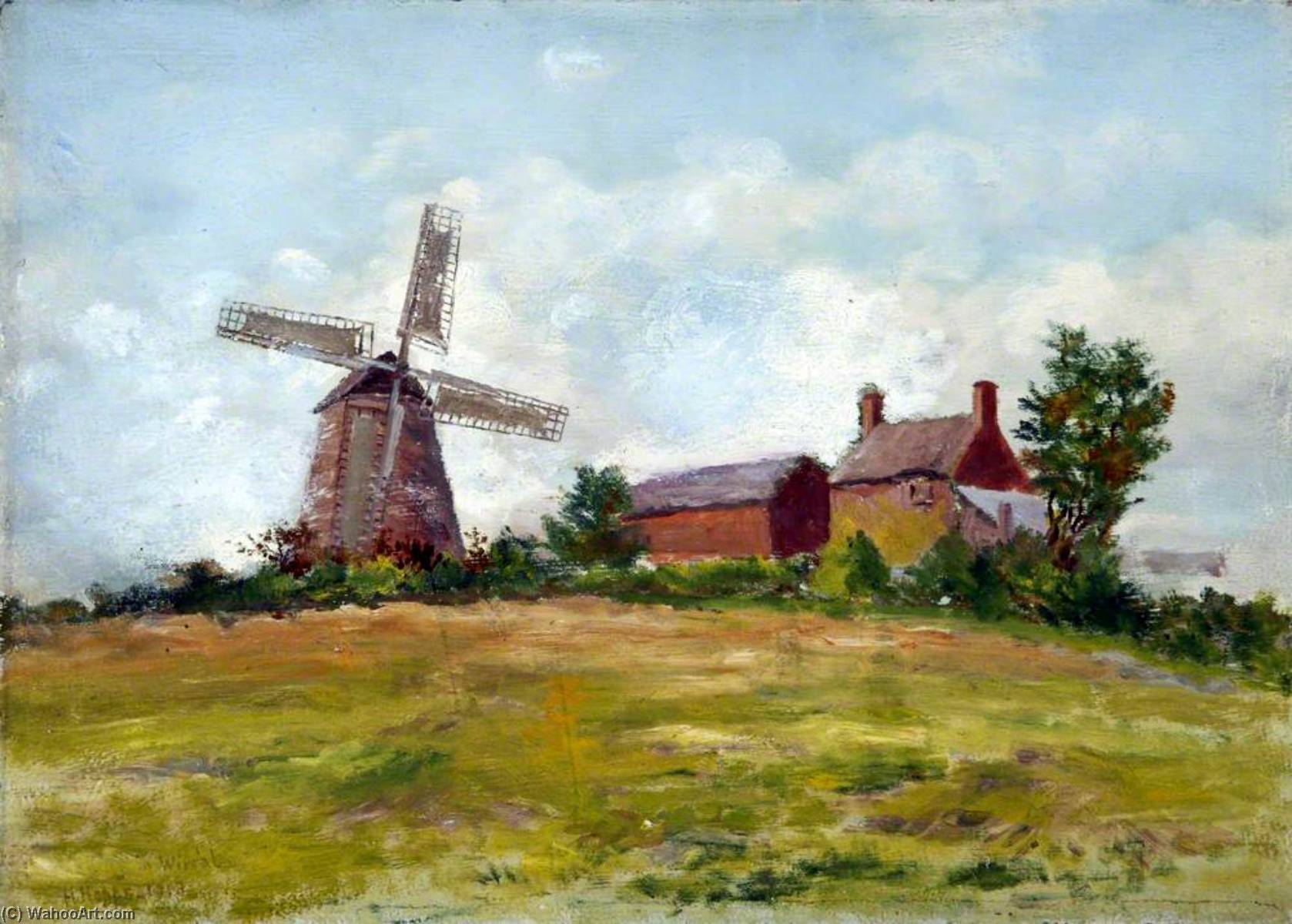 Wikioo.org - The Encyclopedia of Fine Arts - Painting, Artwork by Harold Hopps - Gayton Mill, Wirral