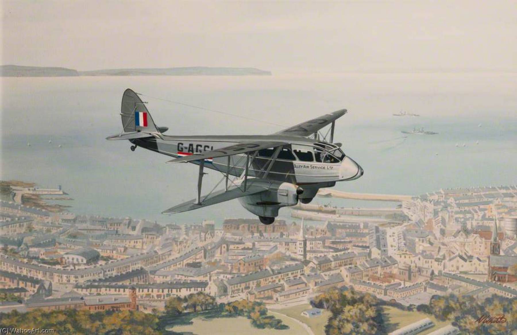 Wikioo.org - The Encyclopedia of Fine Arts - Painting, Artwork by Norman Whitla - 'Rapide' over Bangor