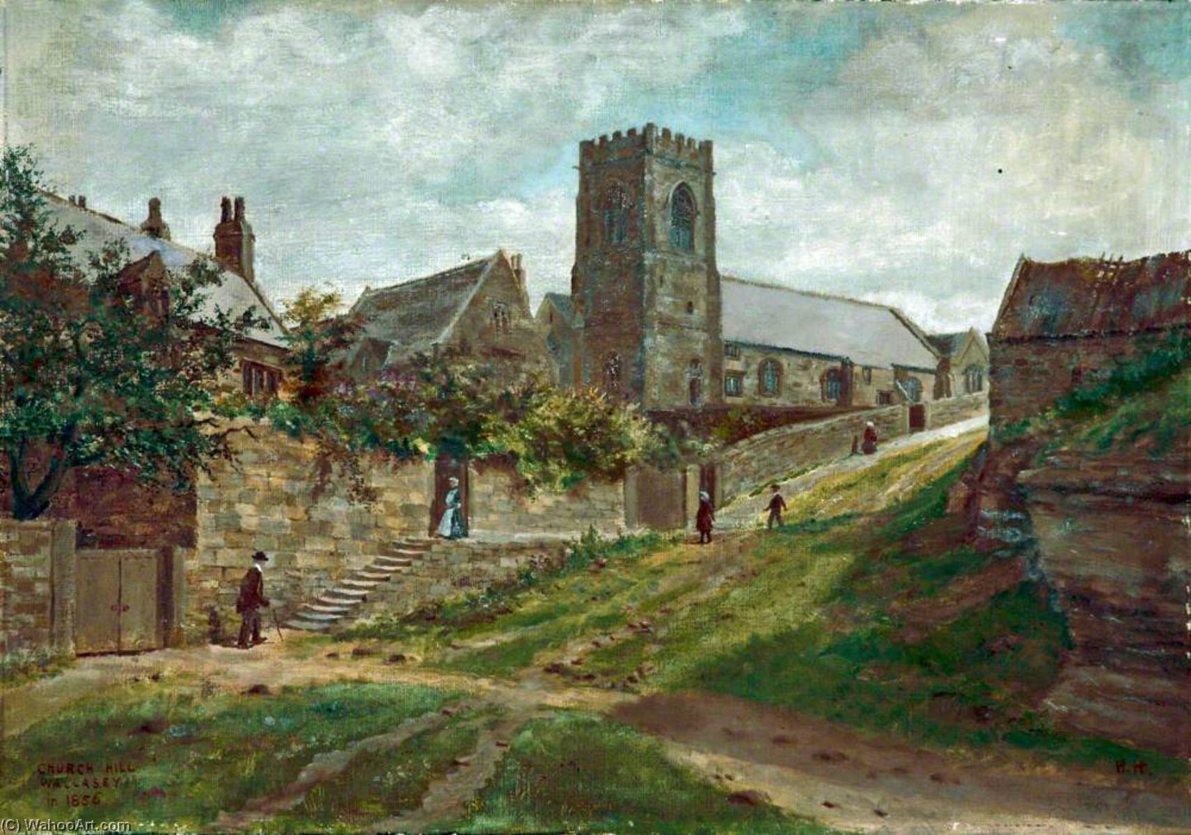 Wikioo.org - The Encyclopedia of Fine Arts - Painting, Artwork by Harold Hopps - Wallasey, Wirral, Church Hill, 1856